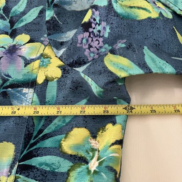 Alfred Dunner Women’s Floral Blouse Jacket Size 16 Blue Lightweight Beaded - Picture 4 of 6